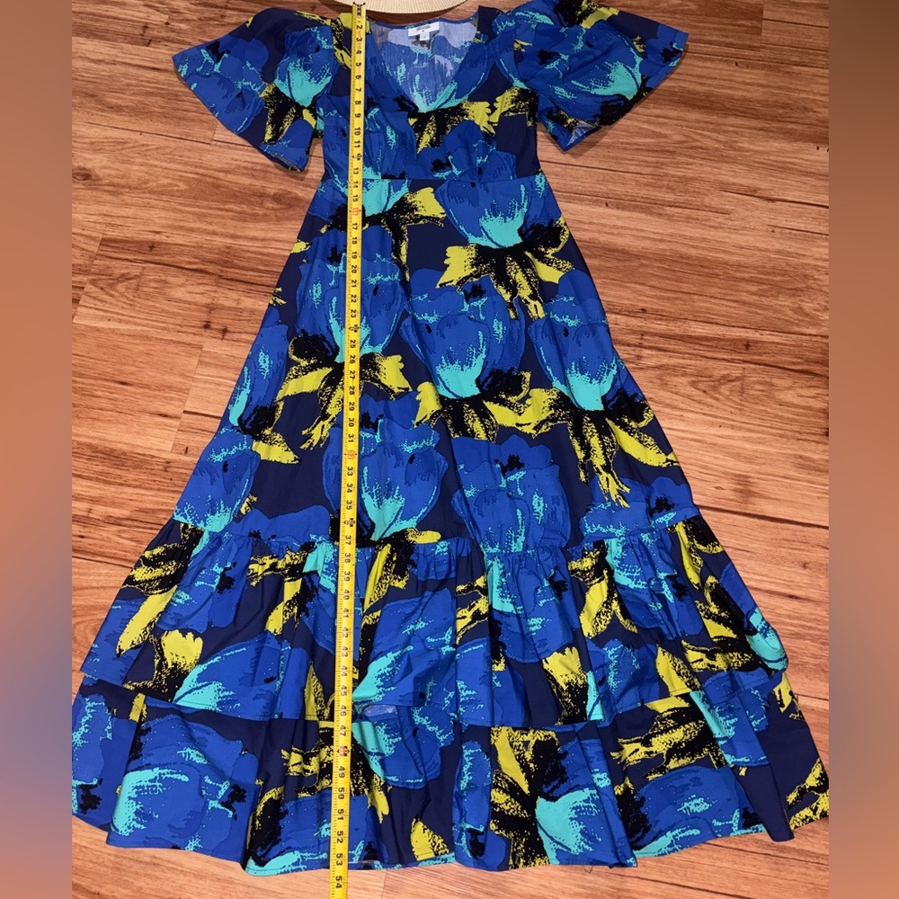 Christopher John Rogers Floral print tiered maxi dress Puff Sleeve Size 6 NWOT - Picture 7 of 16